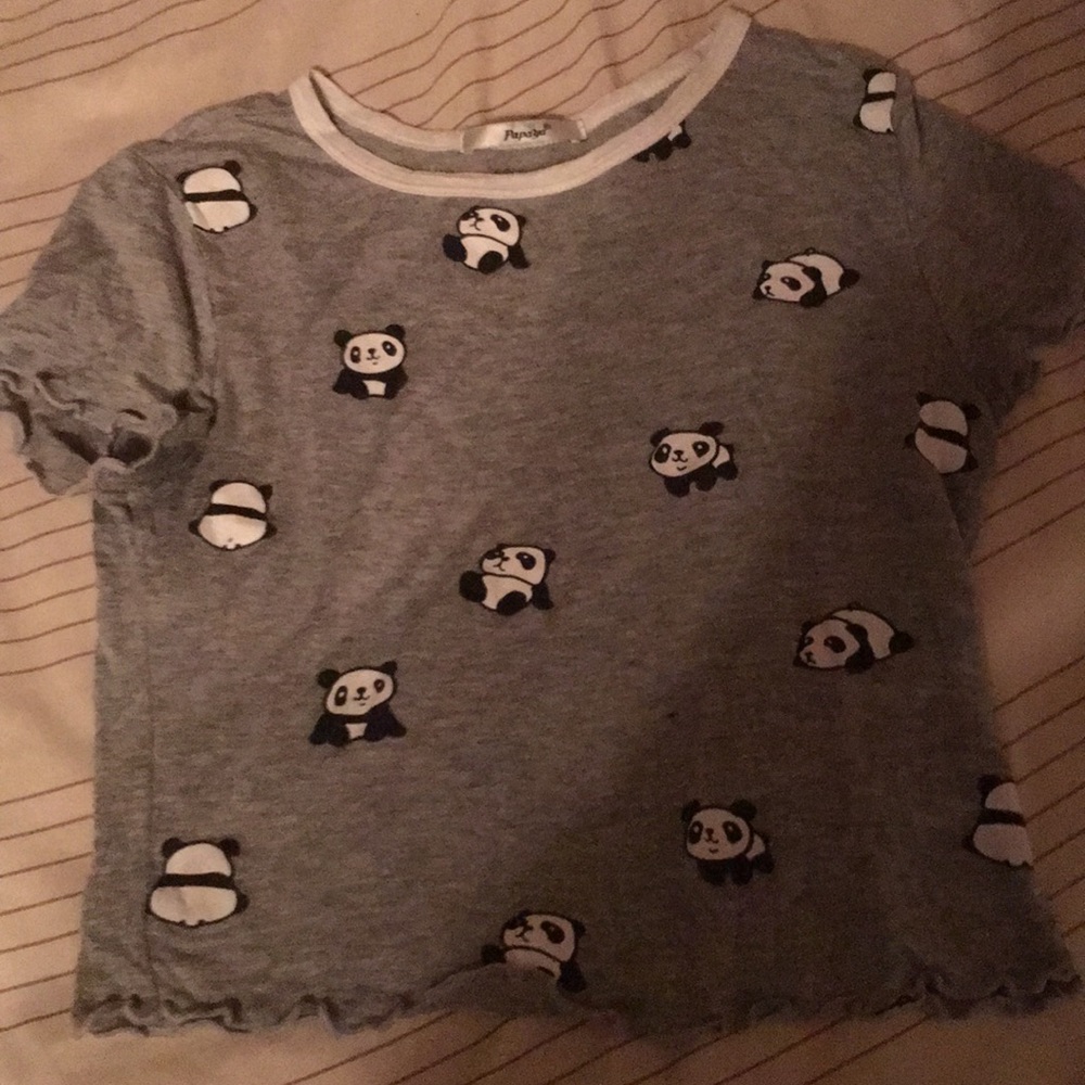 Panda shirt crop top